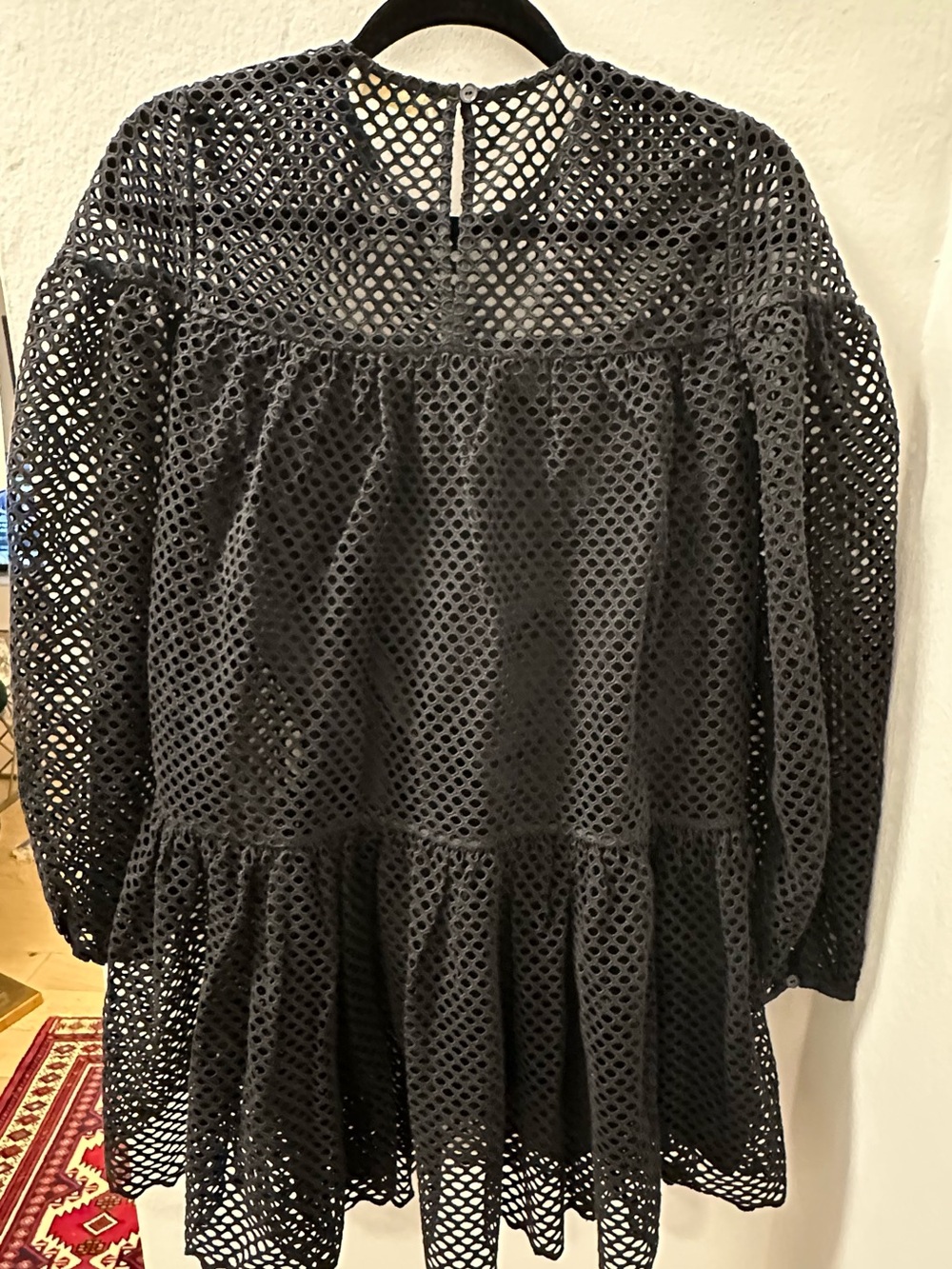Ulla Johnson Black Eyelet Mini Dress – Size 2 (US Small)